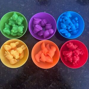 Colorful Animal Sorting Cups